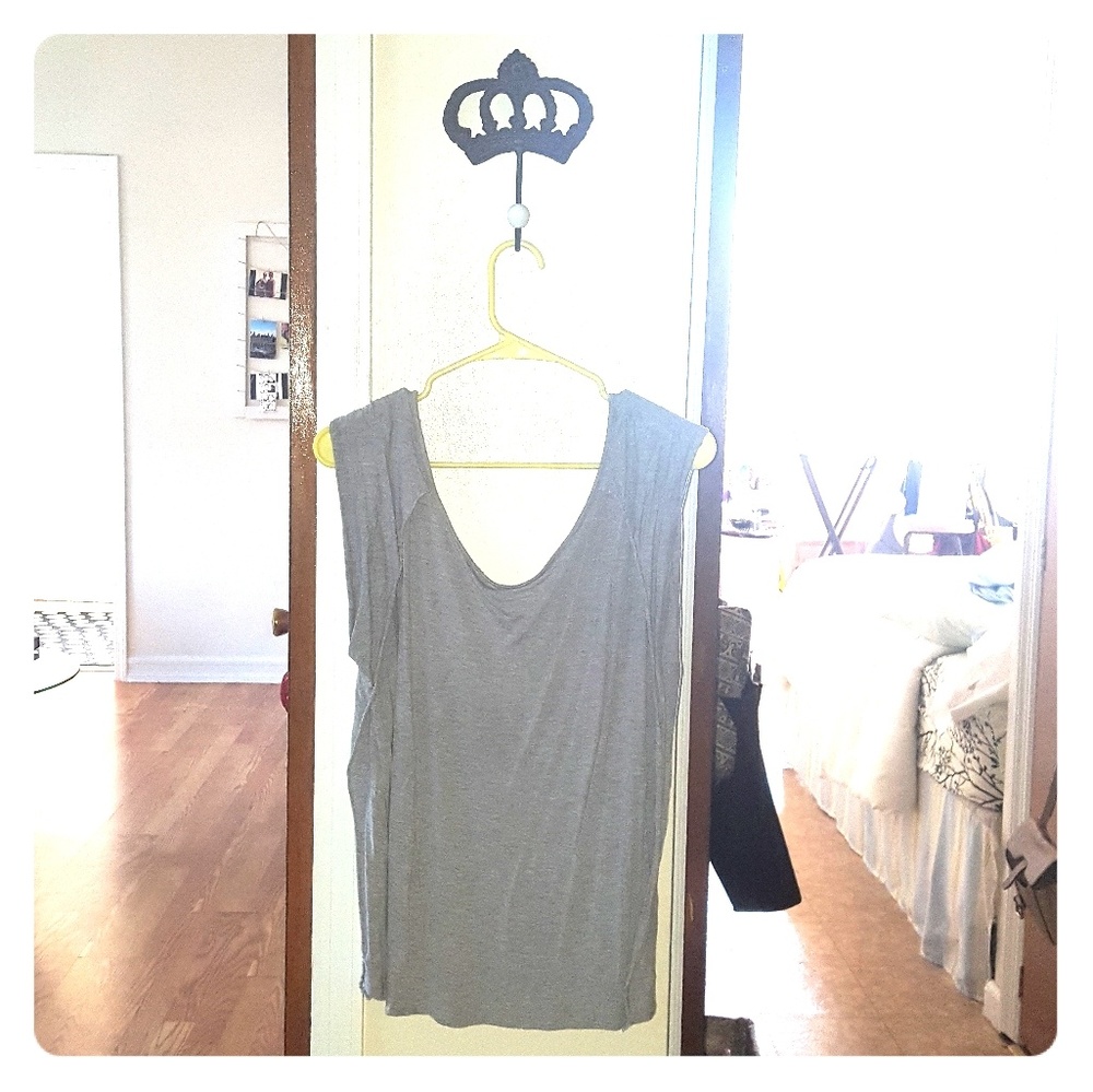 Gray draping Allsaints cotton top