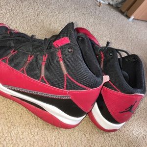 Red jordan shoes (barely worn)