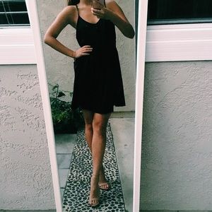 Satin little black dress
