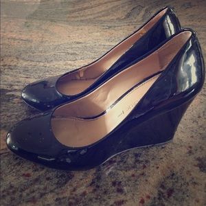 Banana Republic Black Patent Leather Wedges