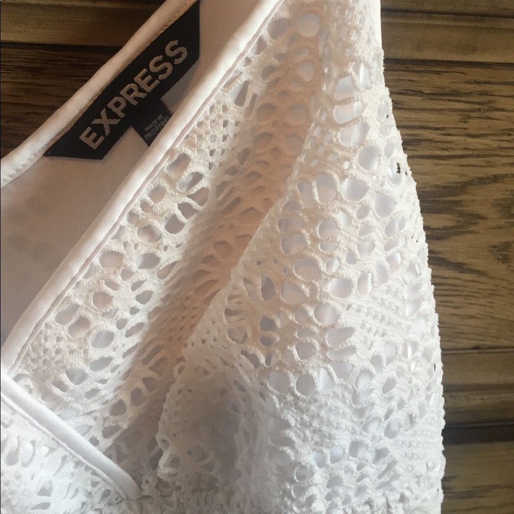 Express white floral lace dress