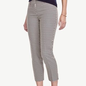 Ann Taylor Devin fit ankle pants 2P blue jacquard