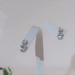 Aquamarine Earrings Dangle Sterling Silver