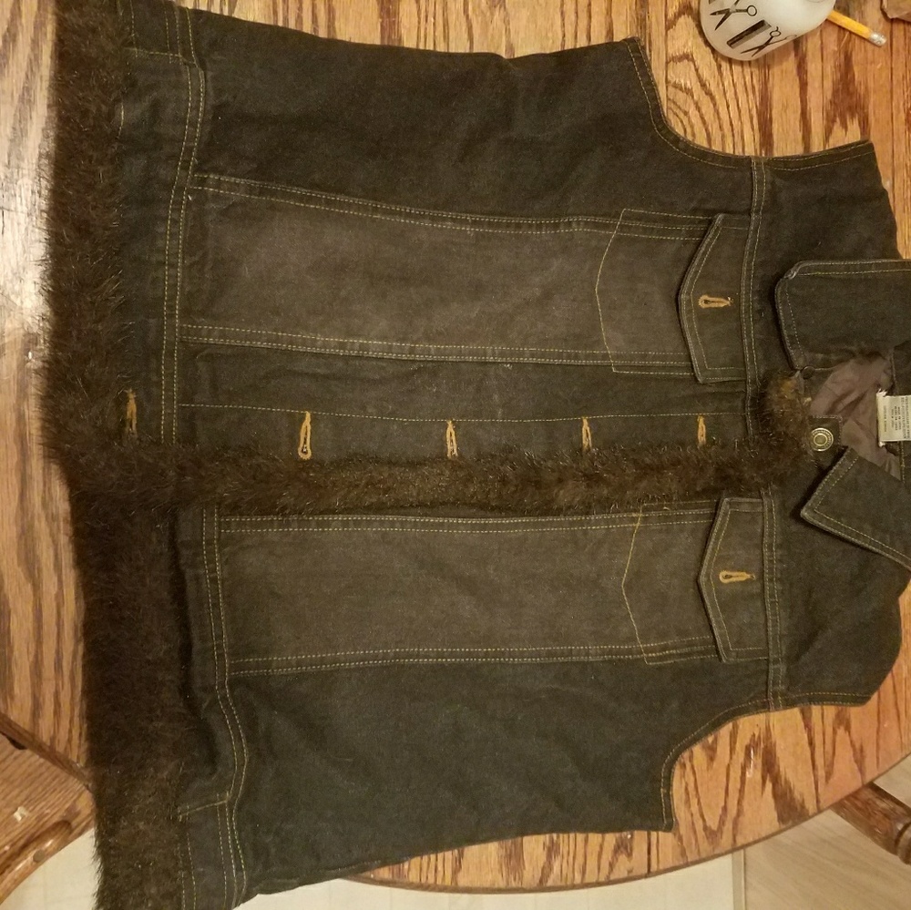 Jean faux fur vest