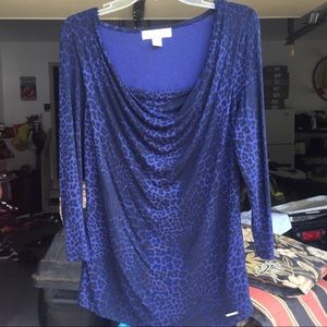 Michael Kors Scoop Neck Cheetah Print Top