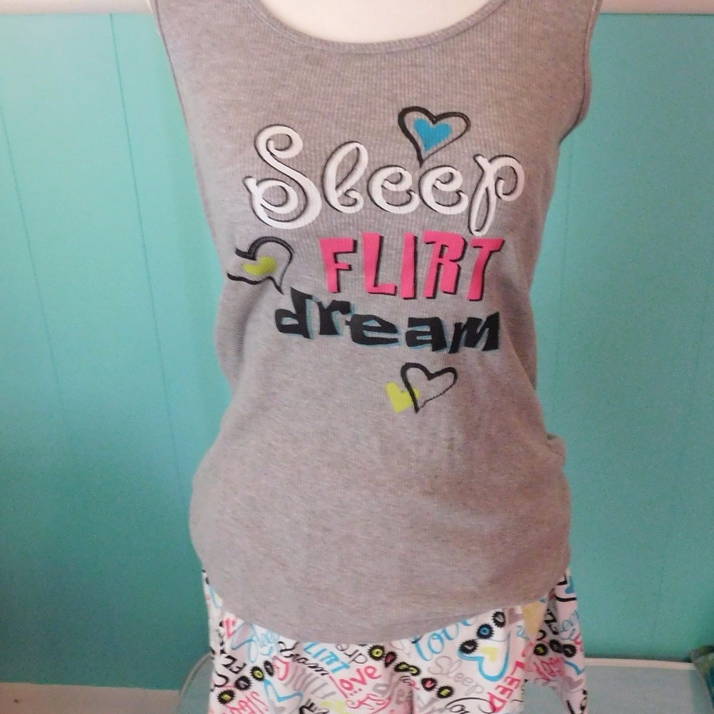 Pajama Set/ Tank Top & Shorts Size Large