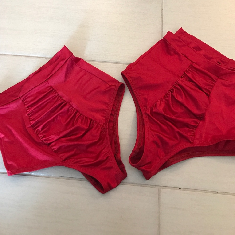 Red High Waisted Shorts