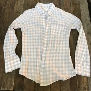 J Crew - Grey Gingham Perfect Shirt - Size XS