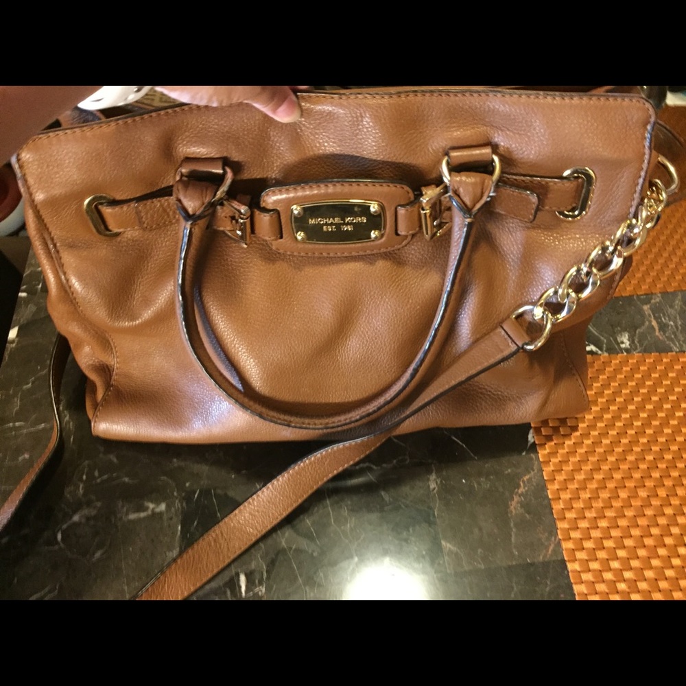 Michael Kors Hamilton camel handbag