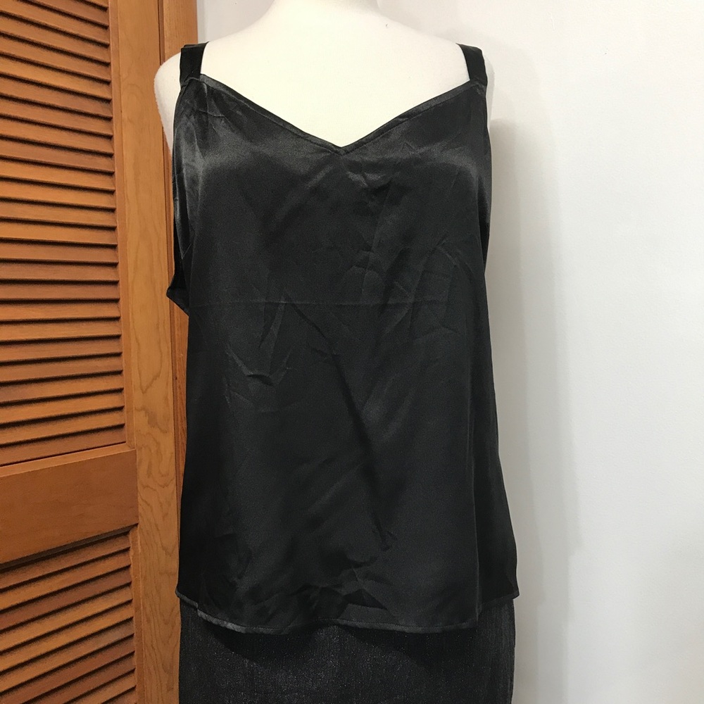 DuJour QVC Black Satin Tank Top