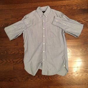 Small J. Crew Men's Blue/Green Striped Button Down