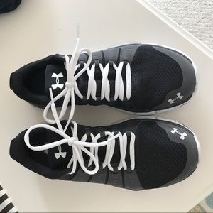 Black under armor sneakers, worn once