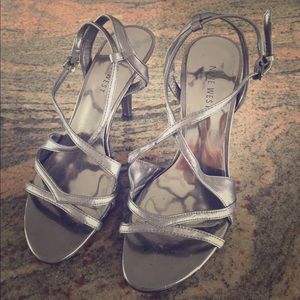 Nine West Strappy Gunmetal Grey Heels