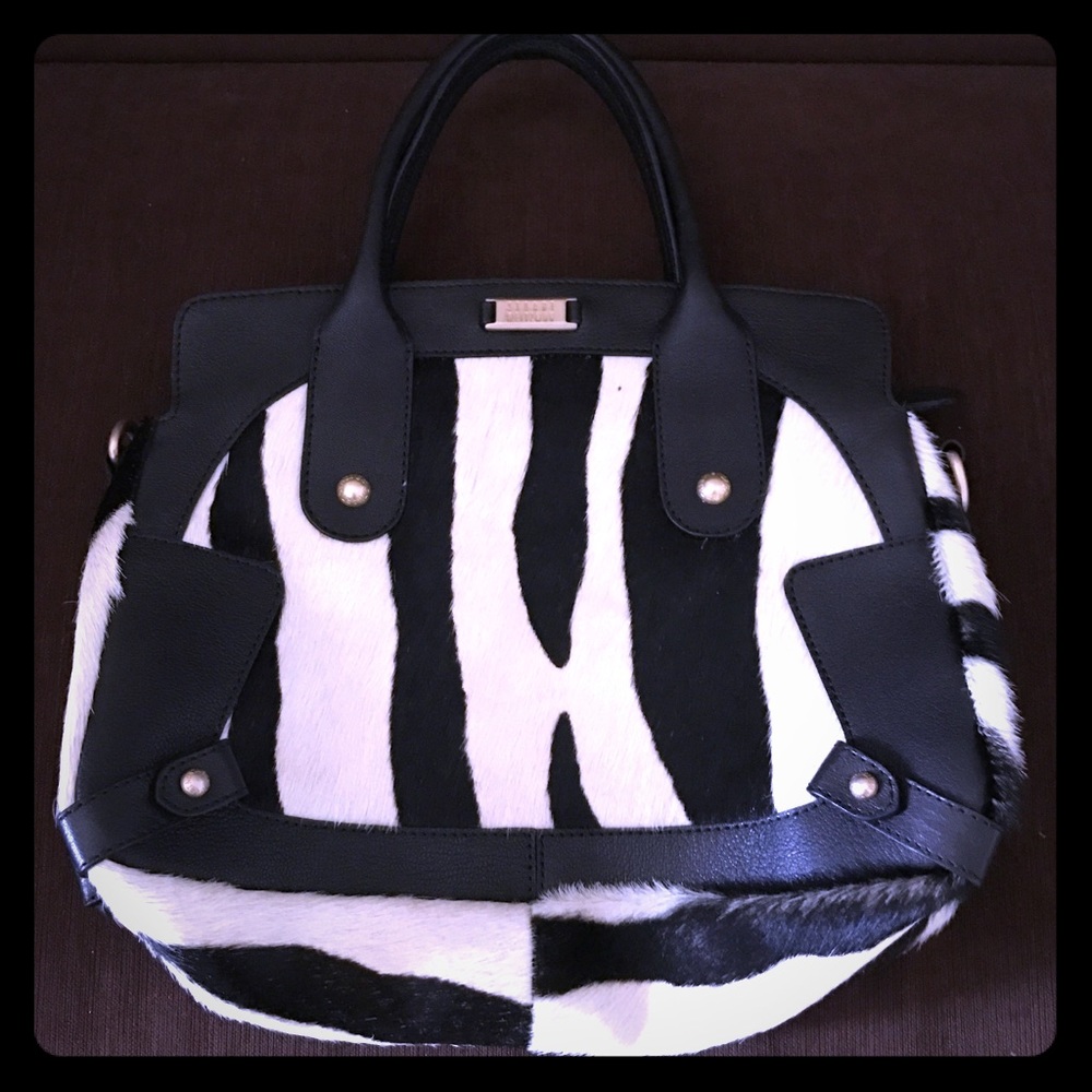 Zebra hide purse