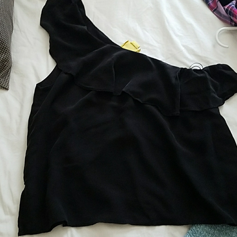 Black one shoulder top
