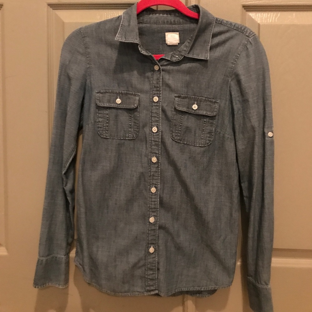 Jcrew chambray long sleeve shirt 7