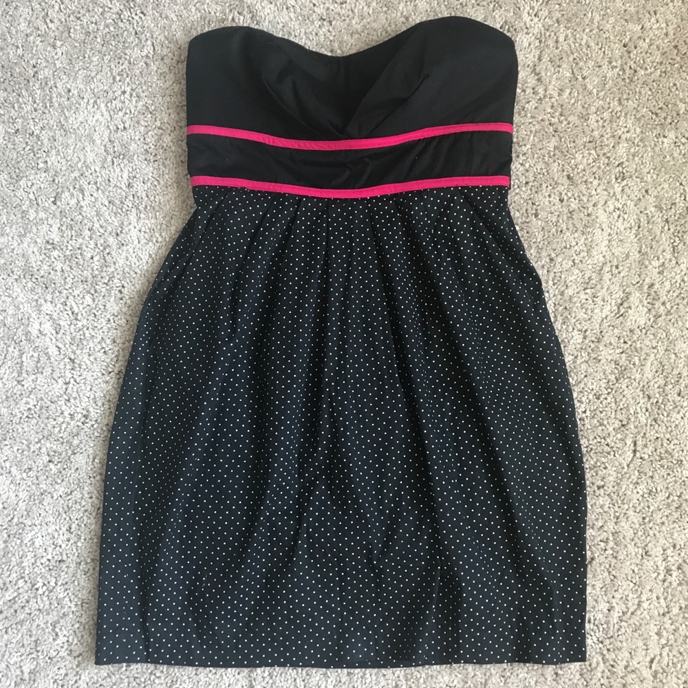 Strapless Polka Dot Dress