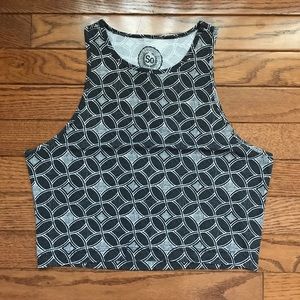 two piece set: cropped racer back and skater skirt