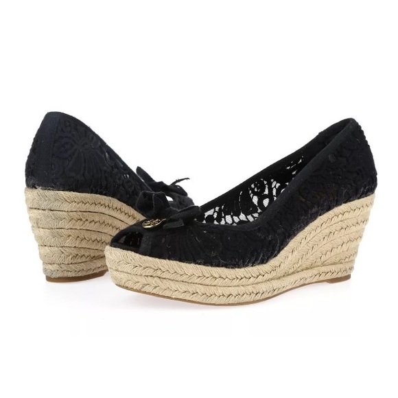 New Tory Burch Jackie Lacy Espadrille Wedge - Picture 7 of 8