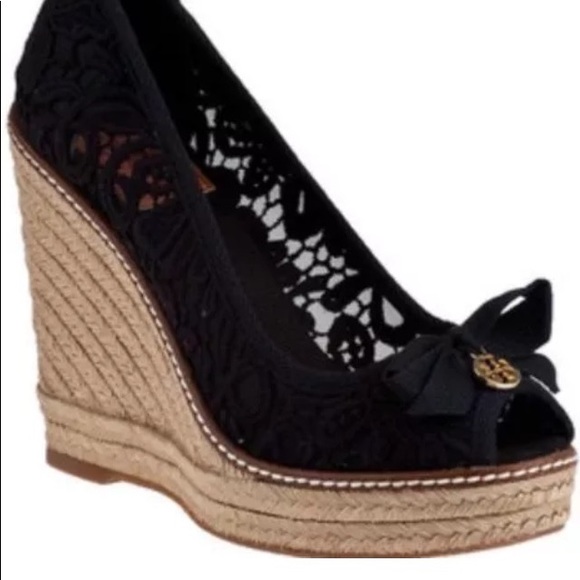 New Tory Burch Jackie Lacy Espadrille Wedge - Picture 8 of 8