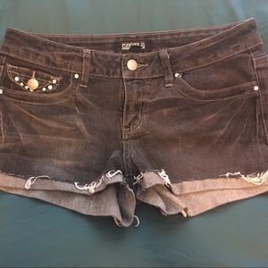 Denim black shorts