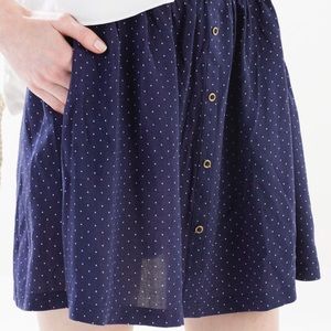 Stradivarius - blue COTTON polka dot skirt