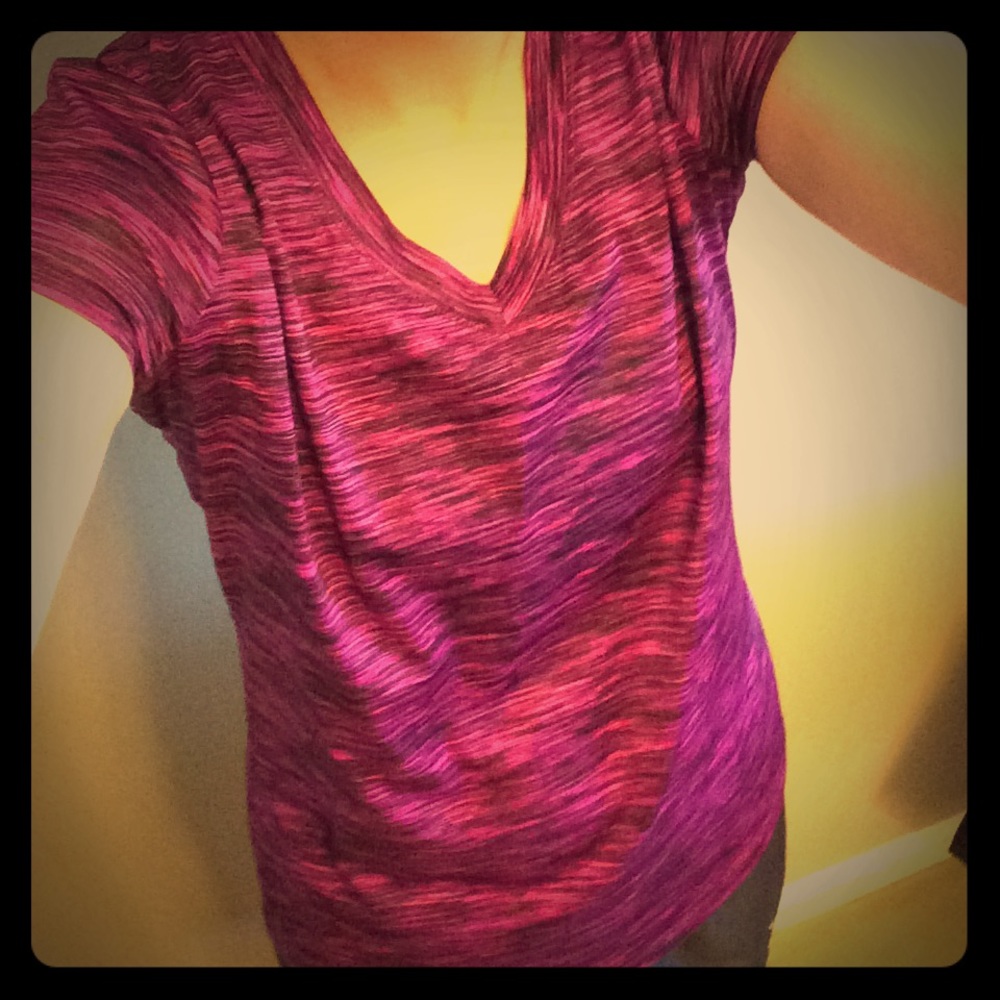 NWOT Never Worn Fushia Dri-Fit V-neck Tee