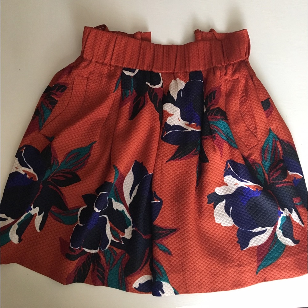 Deep orange Anthropologie mini skirt!