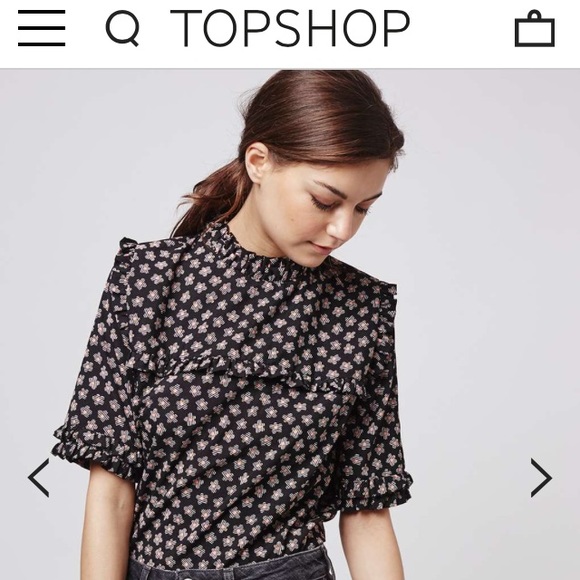 Topshop Tops - Top Shop Ruffle Floral Tee