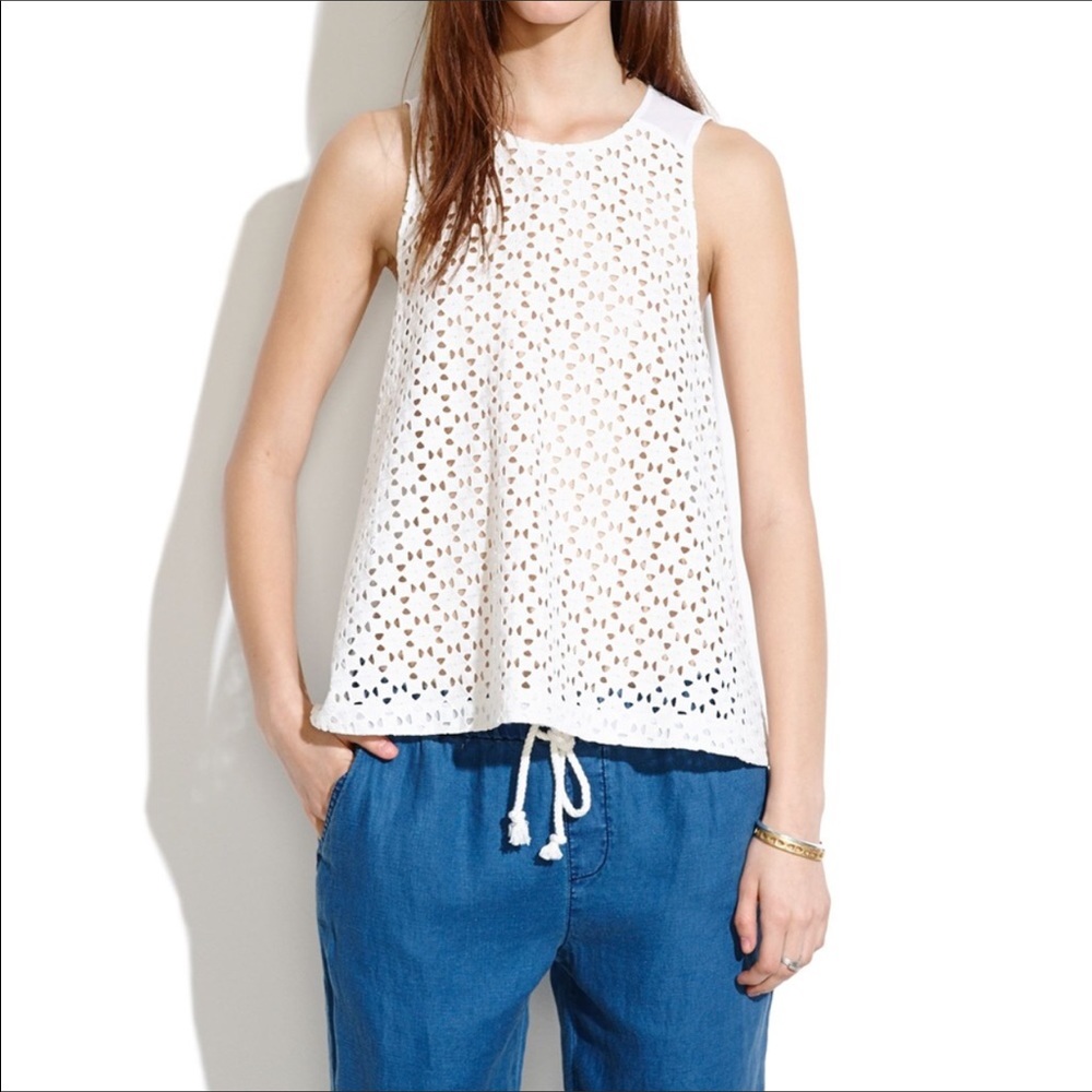 Madewell eyelet top