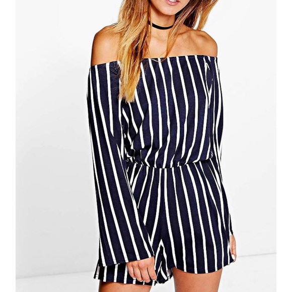 Boohoo Dresses & Skirts - Boohoo Off the Shoulder Romper