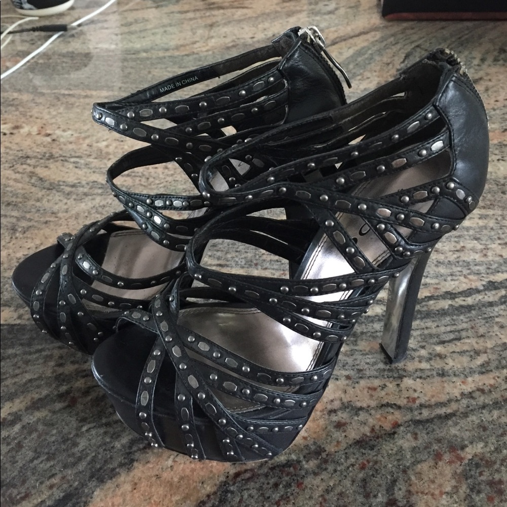 Bebe Strappy Platform Heels