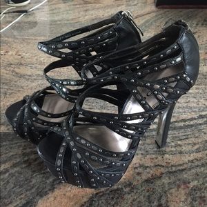 Bebe Strappy Platform Heels