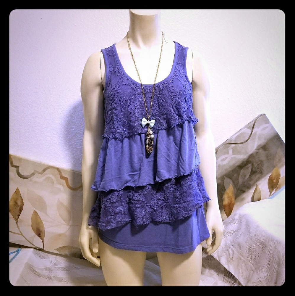 🆓️ 🌻Lace Overlapped Tank🌻