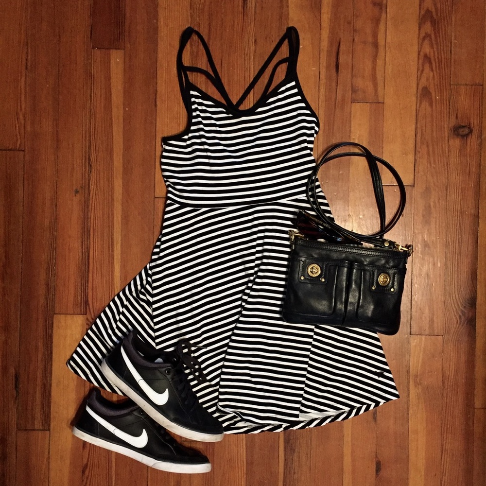 VS PINK Strappy Striped Skater Dress
