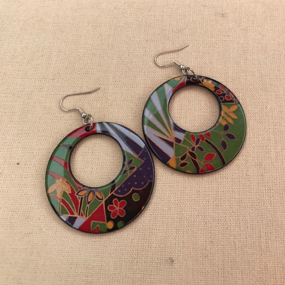 Cloisonné Pattern Earrings