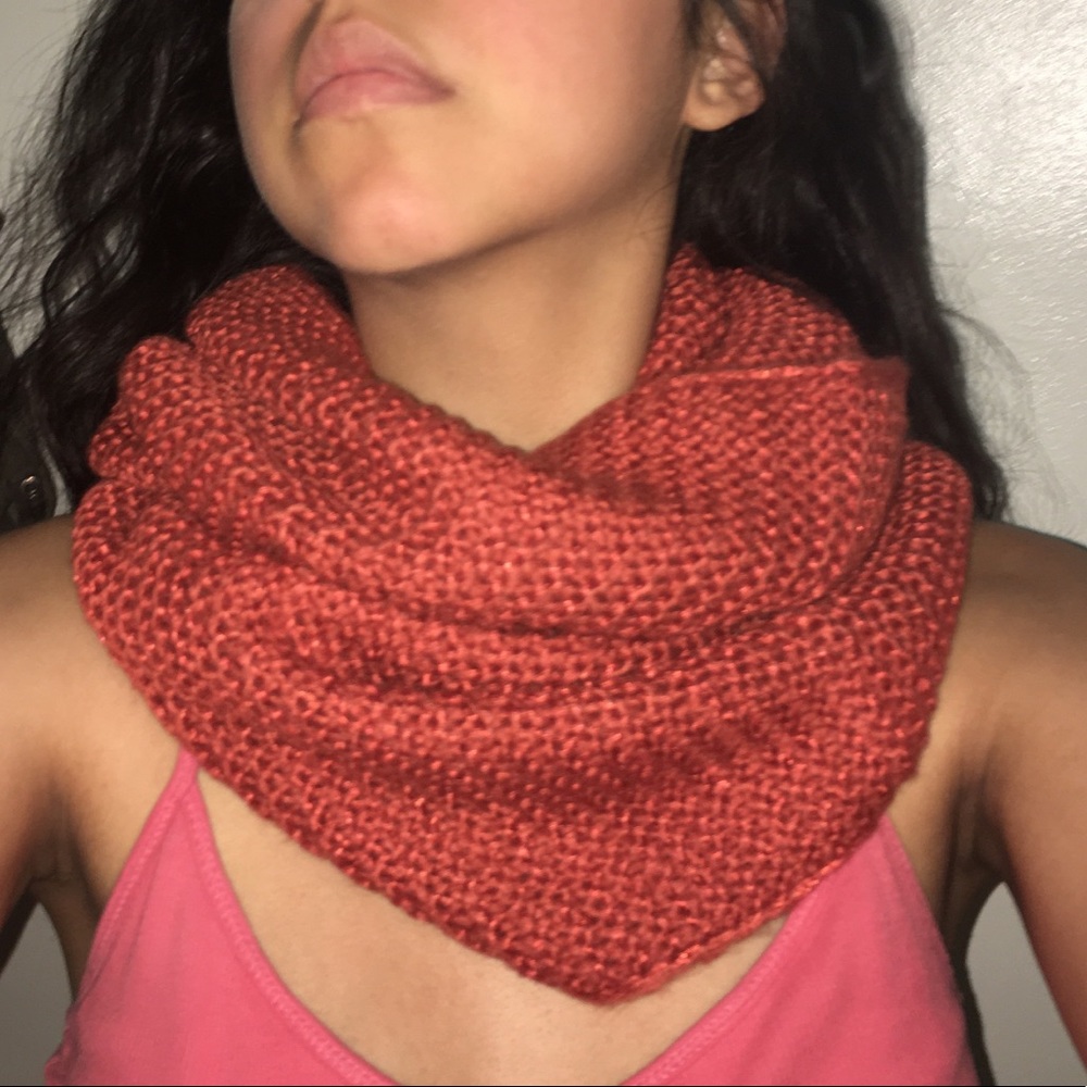 Circle burnt orange scarf
