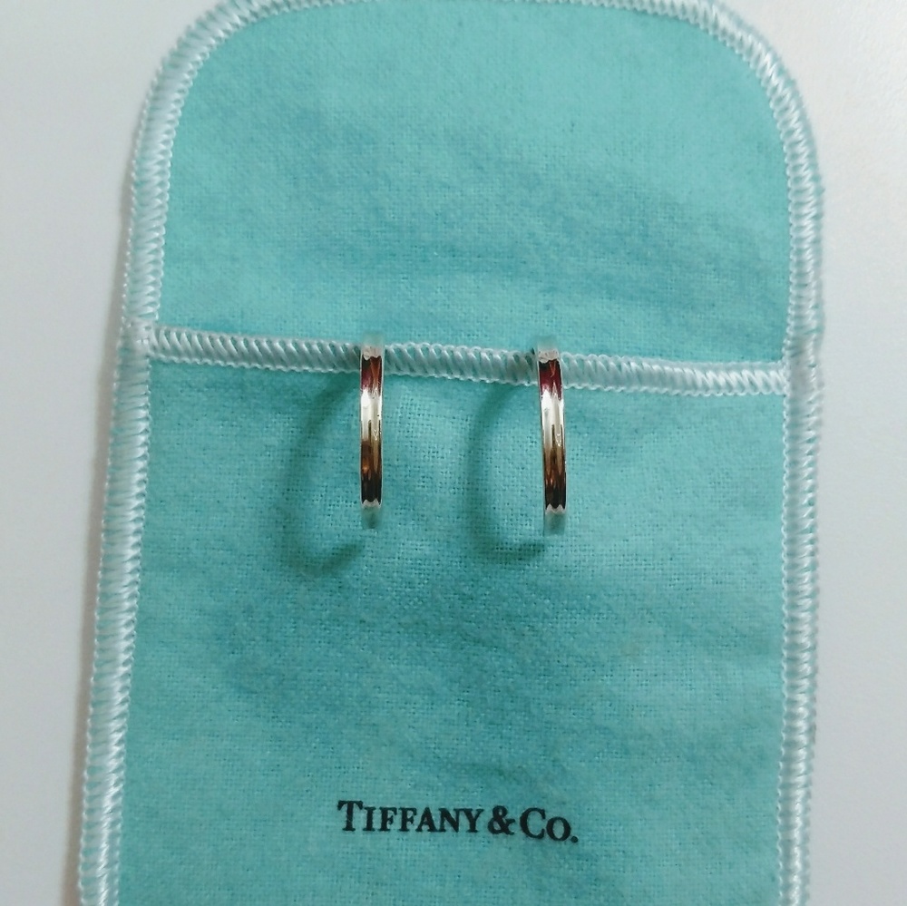 Tiffany & Co. 1837 large narrow hoop earrings