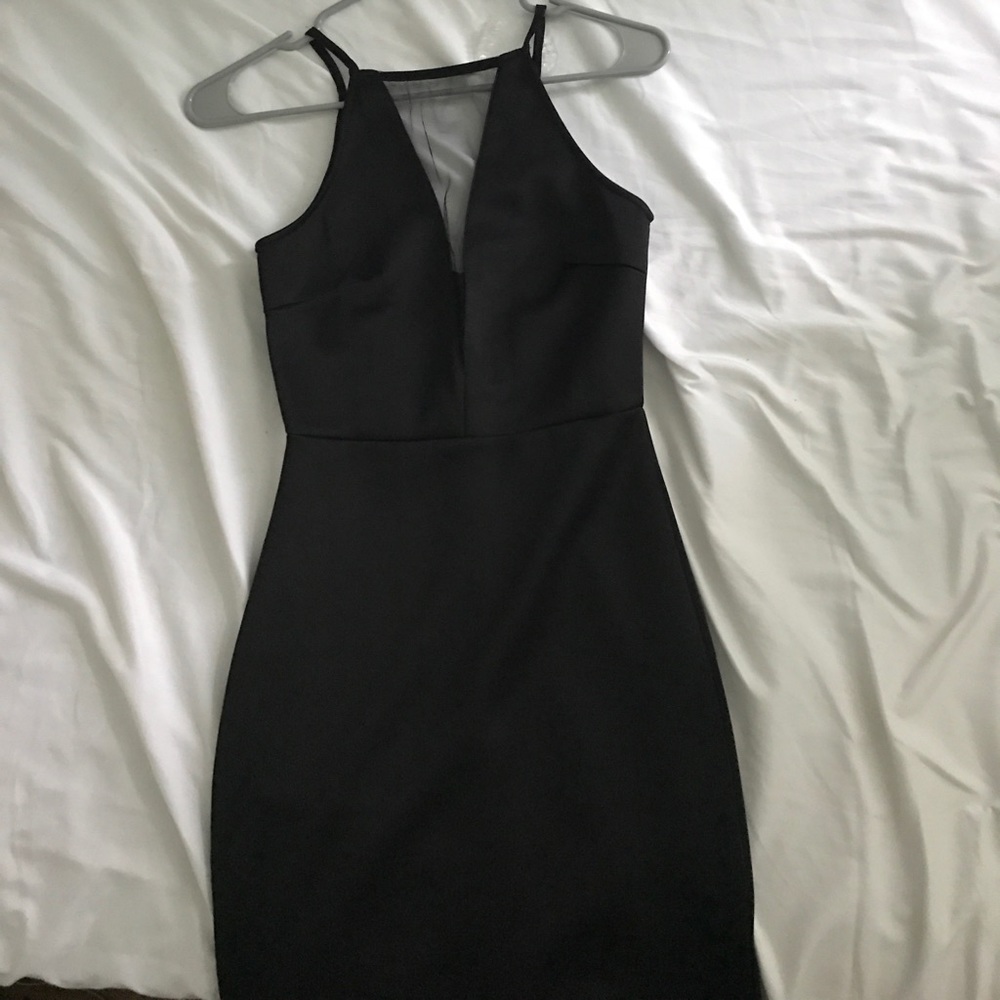 Mesh deep cut dress