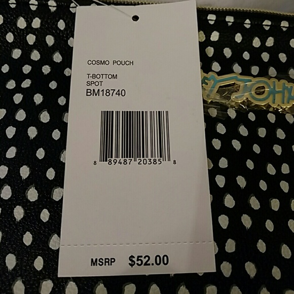 Hold Betsey johnson cosmo pouch NWT aqua bLK - Picture 4 of 4
