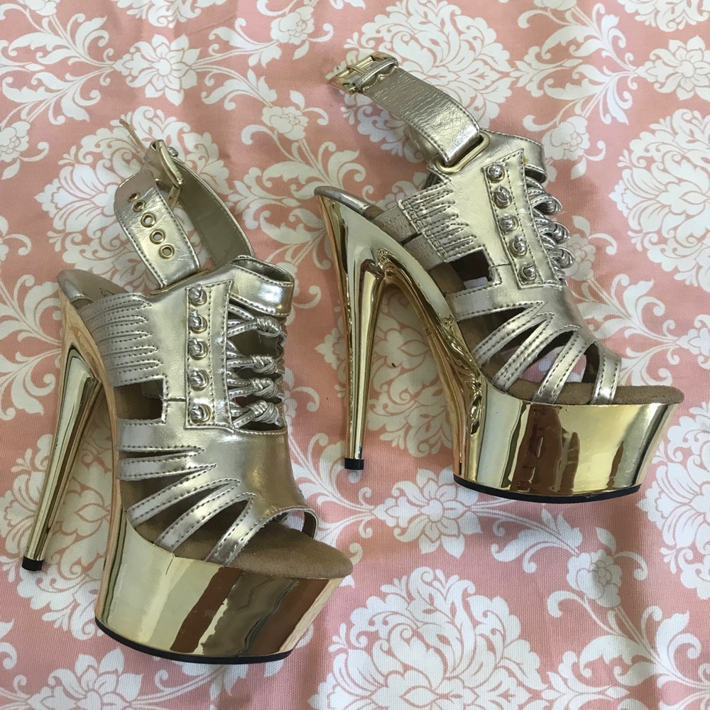 Gold High Heels