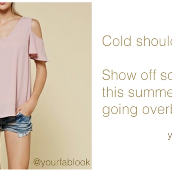 NWT Pink Cold Shoulder Blouse - Picture 3 of 8