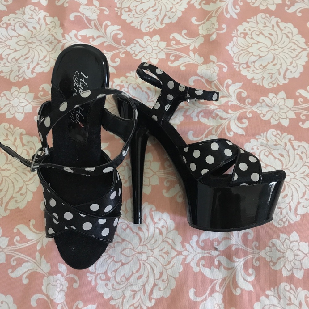 Polka dot high heels