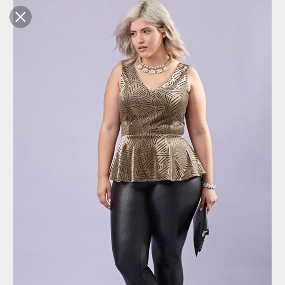 Gold peplum top