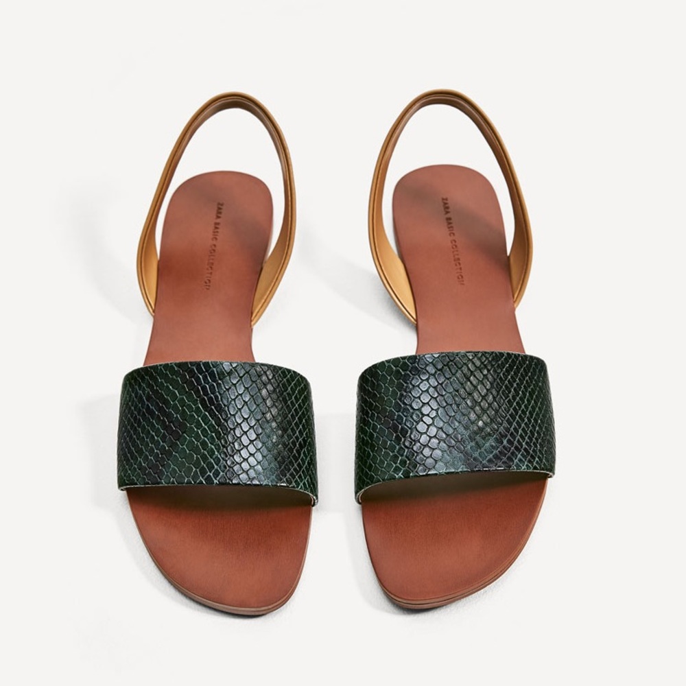 Zara two tone bossed slides