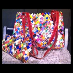 Tote bag and matching wallet/ wristlet