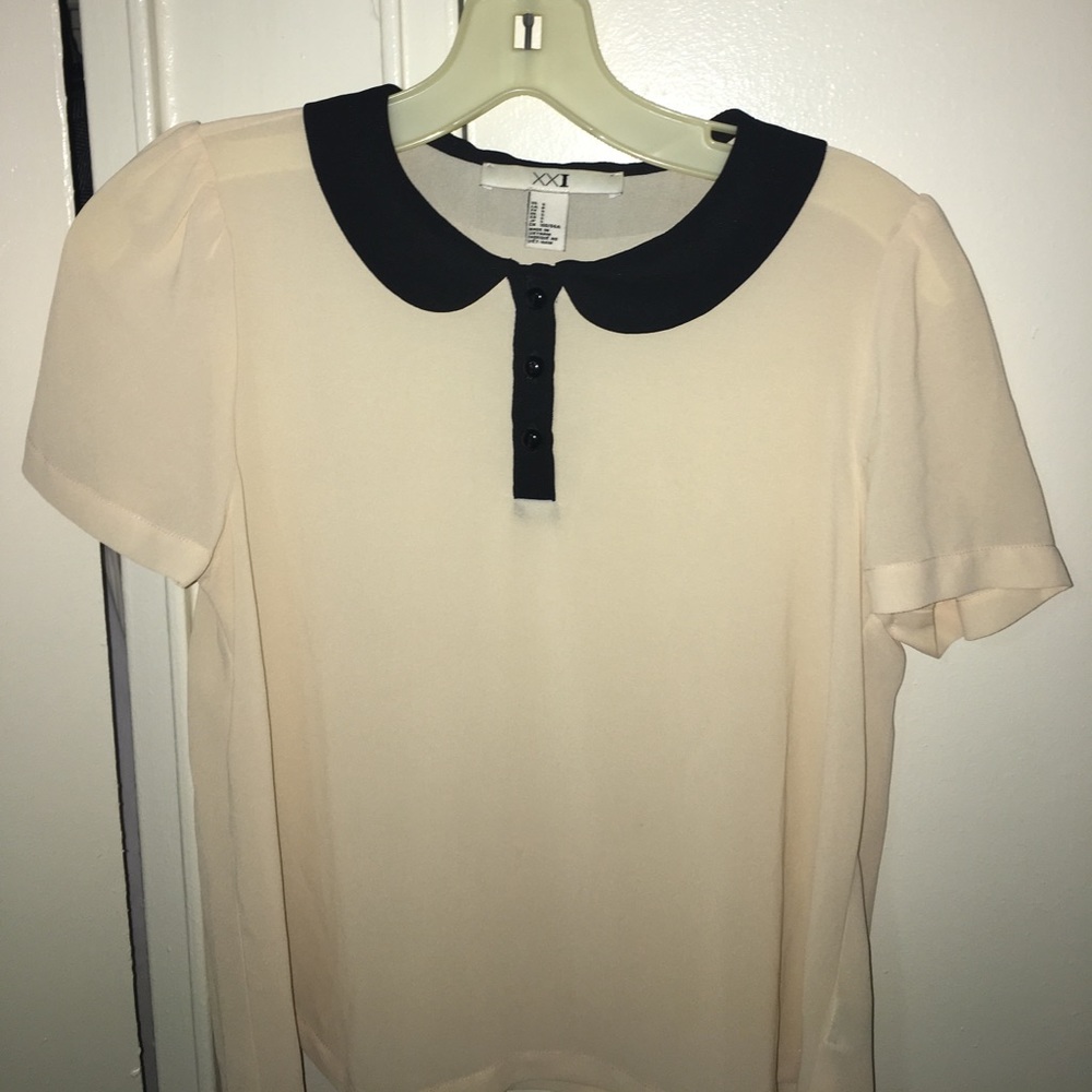 Cream Peter Pan blouse