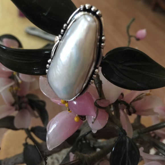 vintage Jewelry - Vintage 925 Biwa pearl ring