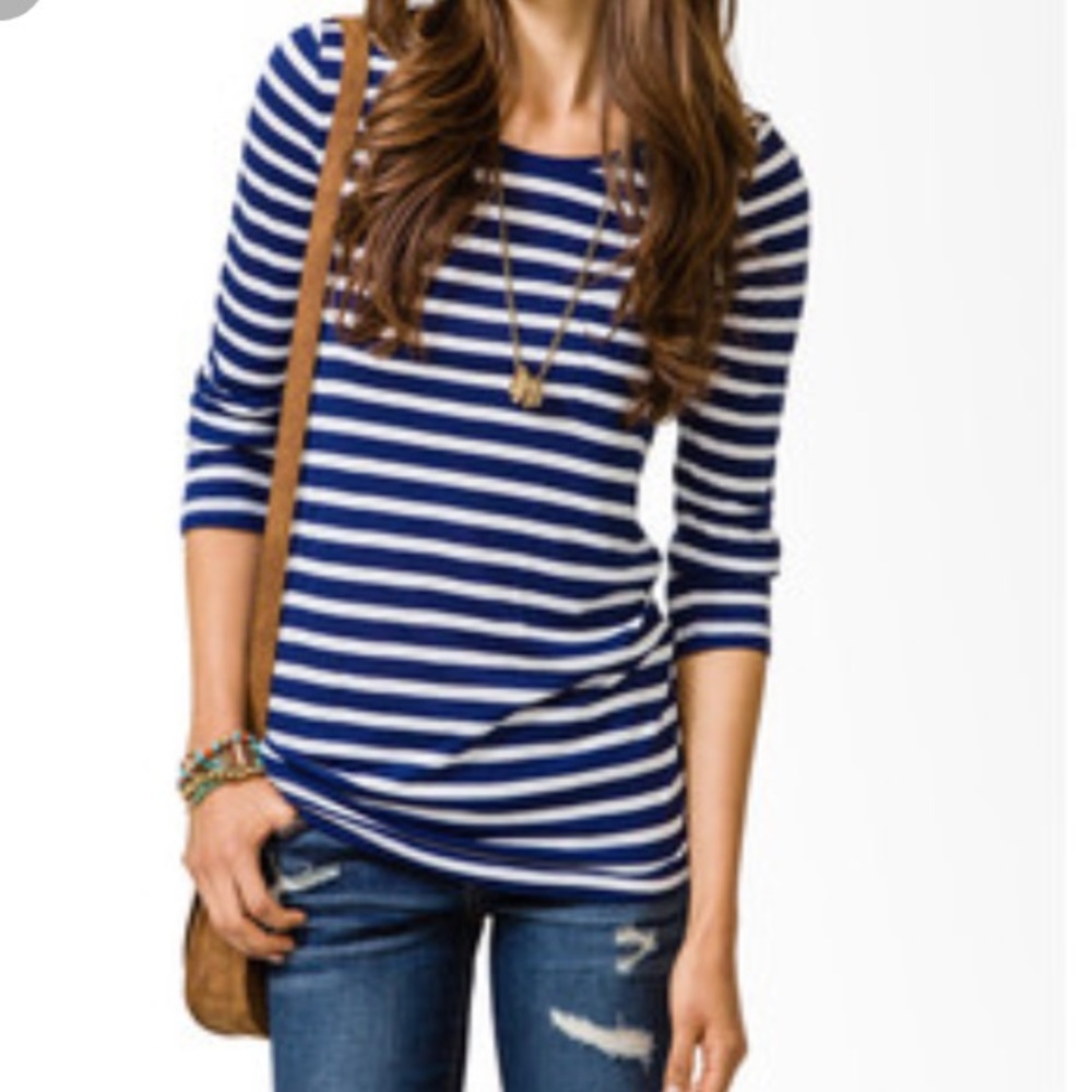 Forever 21 Striped long sleeve Crewneck