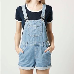 Topshop Moto denim short overalls!